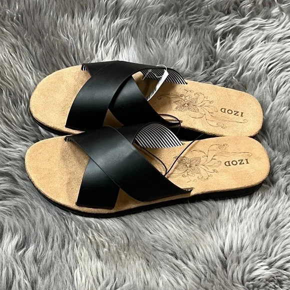 Izod | Women's Alyssa Sandals | Black | Various Sizes - Picture 3 of 4